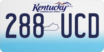 KY license plate 288UCD