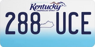 KY license plate 288UCE