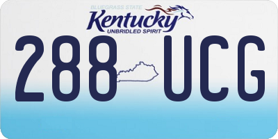 KY license plate 288UCG