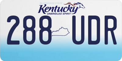 KY license plate 288UDR