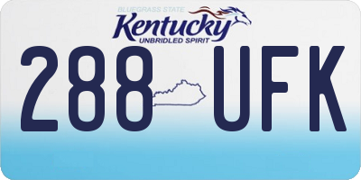 KY license plate 288UFK
