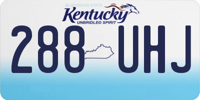 KY license plate 288UHJ