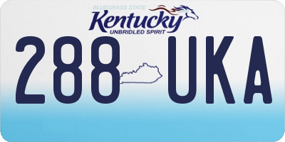 KY license plate 288UKA
