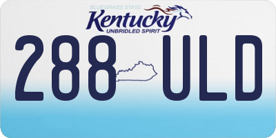 KY license plate 288ULD