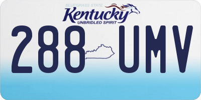 KY license plate 288UMV