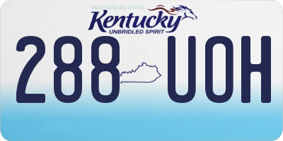 KY license plate 288UOH