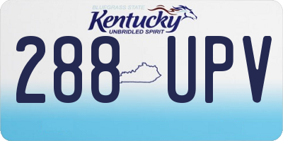 KY license plate 288UPV
