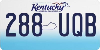 KY license plate 288UQB