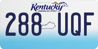 KY license plate 288UQF