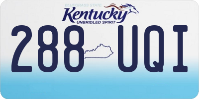 KY license plate 288UQI