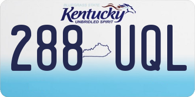 KY license plate 288UQL