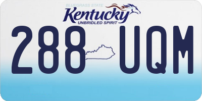 KY license plate 288UQM