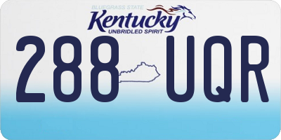 KY license plate 288UQR