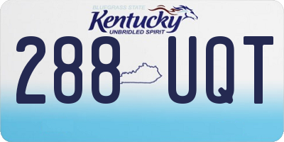 KY license plate 288UQT