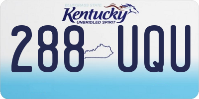 KY license plate 288UQU