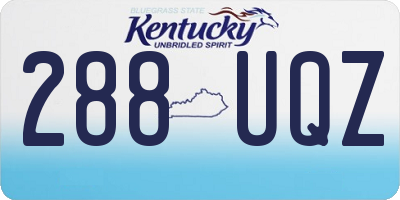 KY license plate 288UQZ