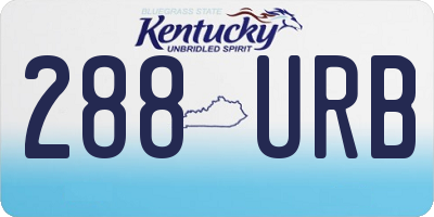 KY license plate 288URB