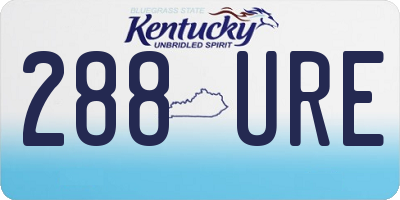 KY license plate 288URE
