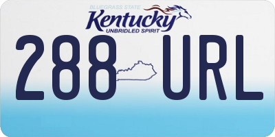KY license plate 288URL