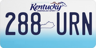 KY license plate 288URN