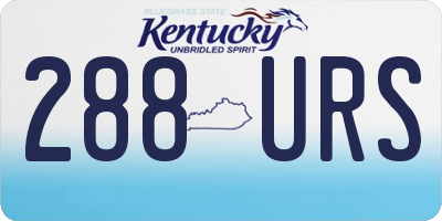 KY license plate 288URS