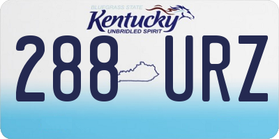 KY license plate 288URZ