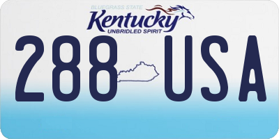 KY license plate 288USA
