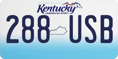 KY license plate 288USB