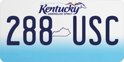 KY license plate 288USC