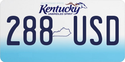 KY license plate 288USD