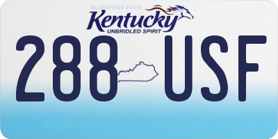 KY license plate 288USF