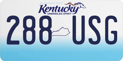 KY license plate 288USG