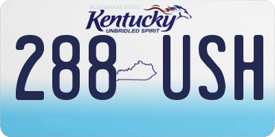 KY license plate 288USH