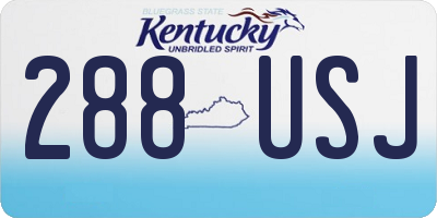 KY license plate 288USJ