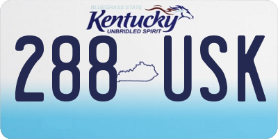 KY license plate 288USK