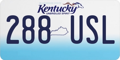 KY license plate 288USL