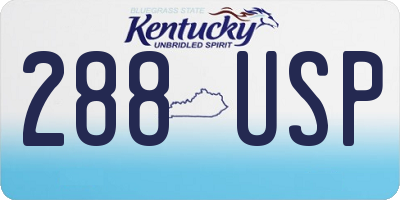 KY license plate 288USP