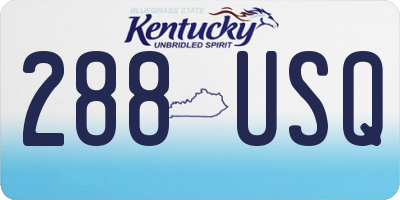 KY license plate 288USQ
