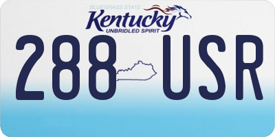 KY license plate 288USR