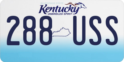 KY license plate 288USS