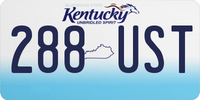 KY license plate 288UST