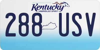 KY license plate 288USV