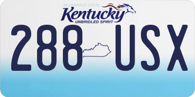 KY license plate 288USX