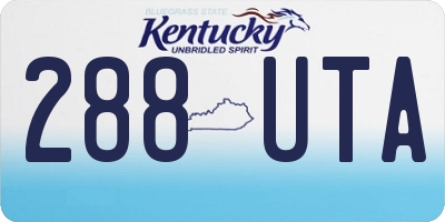 KY license plate 288UTA