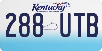 KY license plate 288UTB