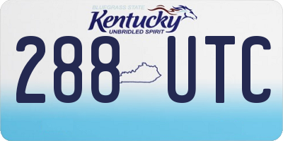 KY license plate 288UTC