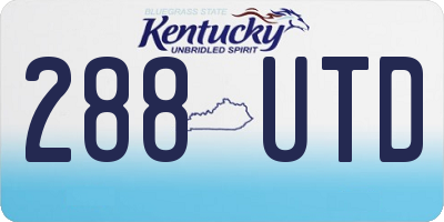 KY license plate 288UTD