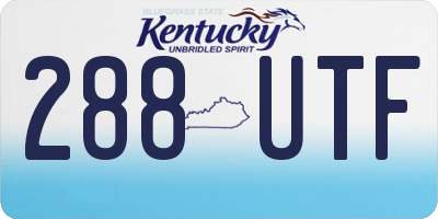 KY license plate 288UTF