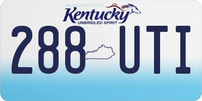 KY license plate 288UTI
