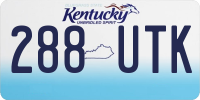 KY license plate 288UTK